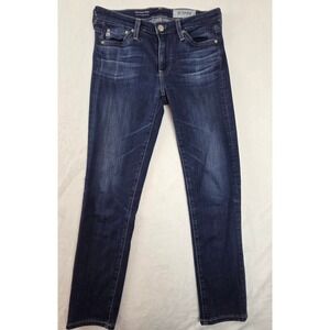 AG Adriano Goldschmied The Prima Crop Jeans Blue Mid-Rise Cigarette Size 25